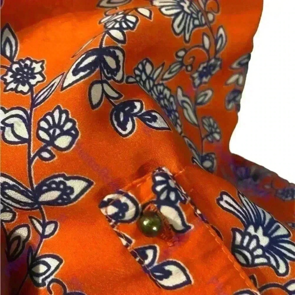 Daniel Rainn Anthropologie Red Floral Peasant 3/4 sleeve v neck size large - Picture 5 of 10